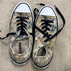 Converse Sneakers - Floral Black and Cream